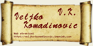 Veljko Komadinović vizit kartica